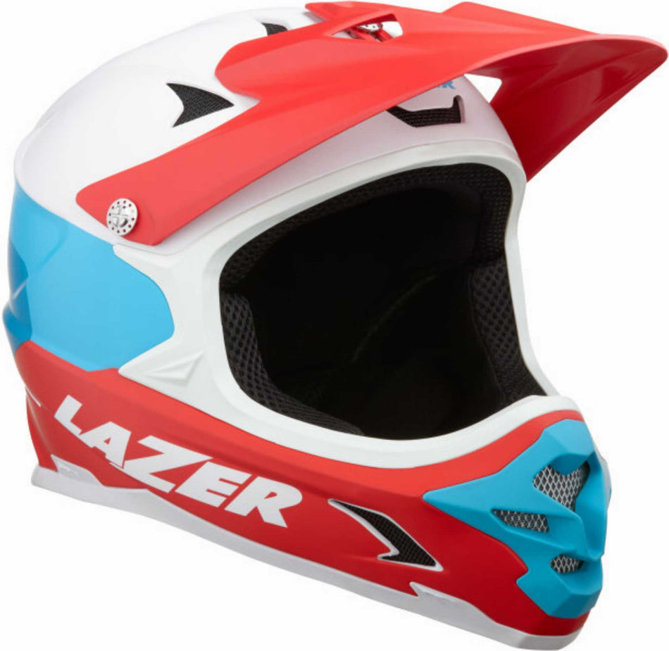Lazer Phoenix + Helm matte white blue red
