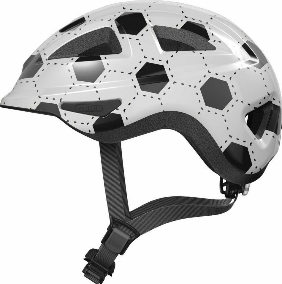 B-Ware - Abus Anuky 2.0 Kinder-Helm white Fussball (Gebrauchtware)