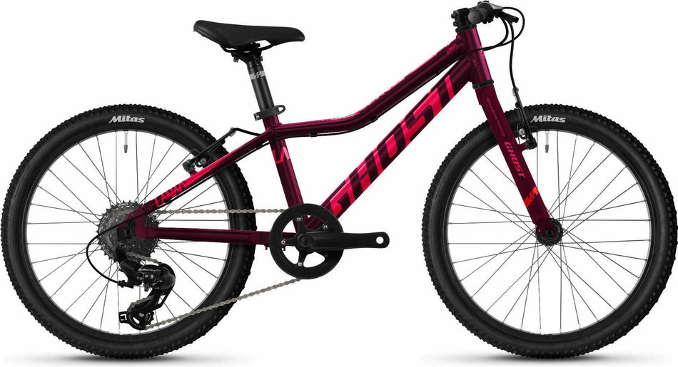 Ghost Lanao Base Jugendrad 20" black berry/pink