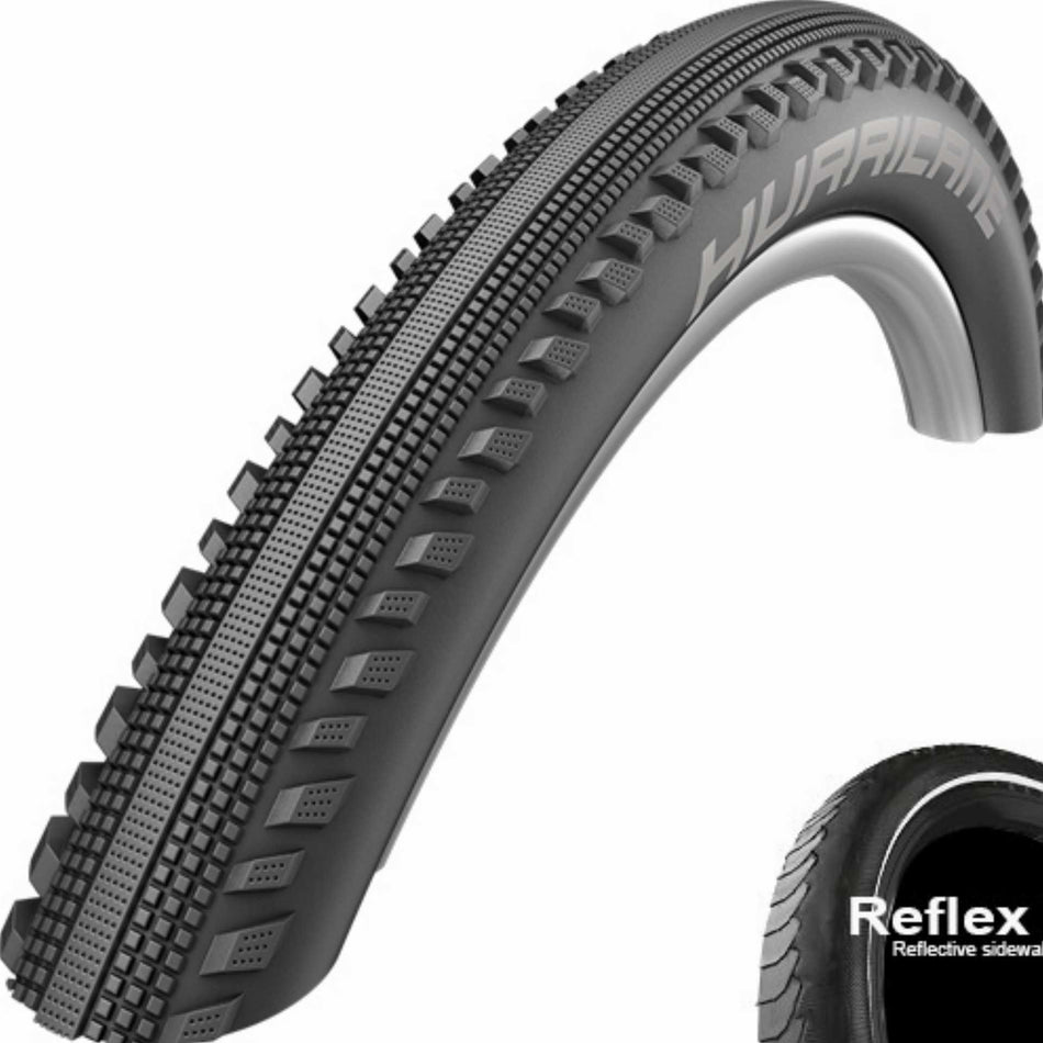 Schwalbe Hurricane Addix Performance Line, Tube, Drahtreifen 29" SnakeSkin, DD, GreenGuard black-reflex 50-622