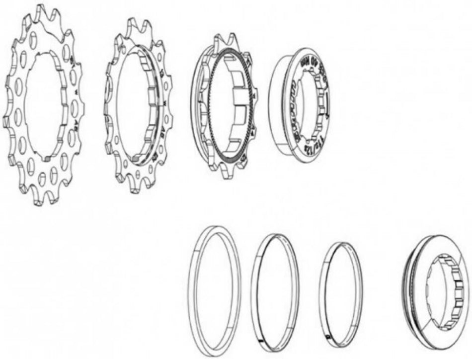 SRAM Kassettenritzel-Satz für PG-1210/1230 11-13-15 Zähne, inkl. Lockring