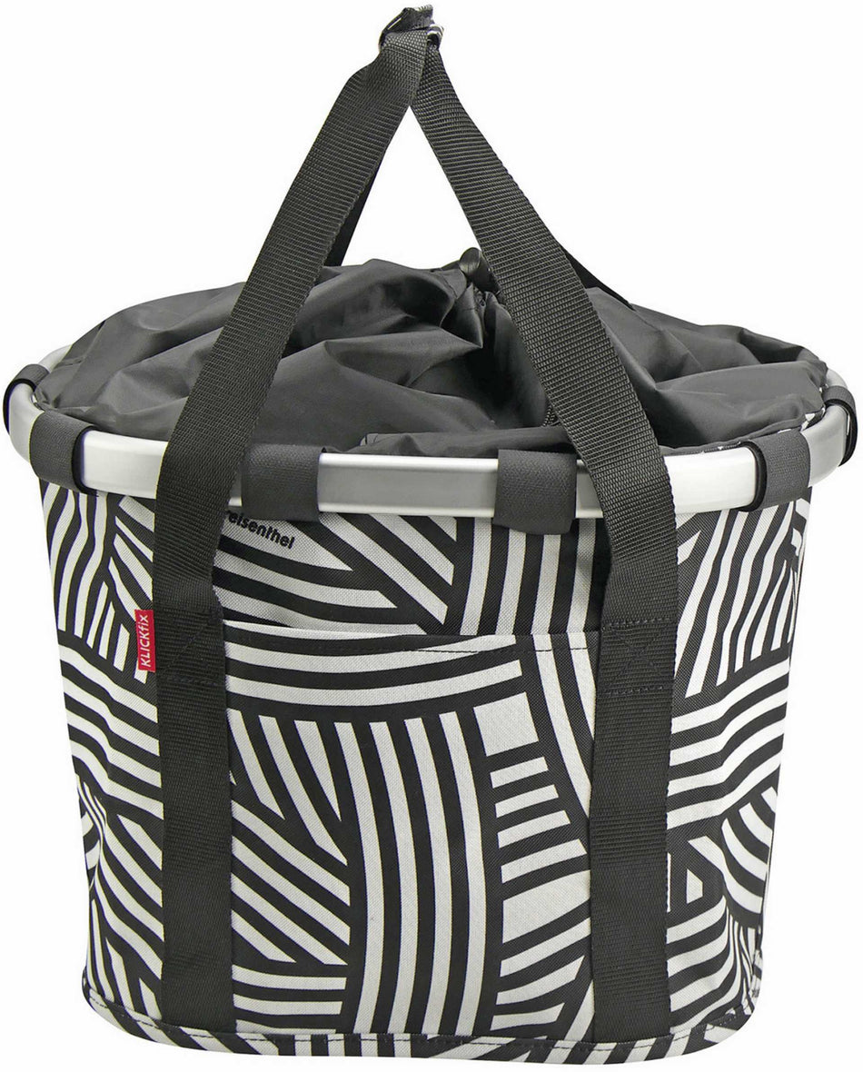 KLICKfix Bikebasket Lenkertasche mit Aluminumrahmen Zebra