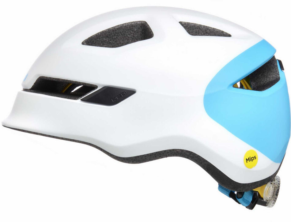 KED POP Kinder-Helm white blue