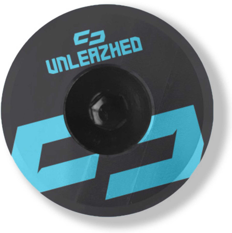 Unleazhed AL01 Top Cap Aluminium Logo Skin 1 pcs, 1 aluminium screw M6 blue