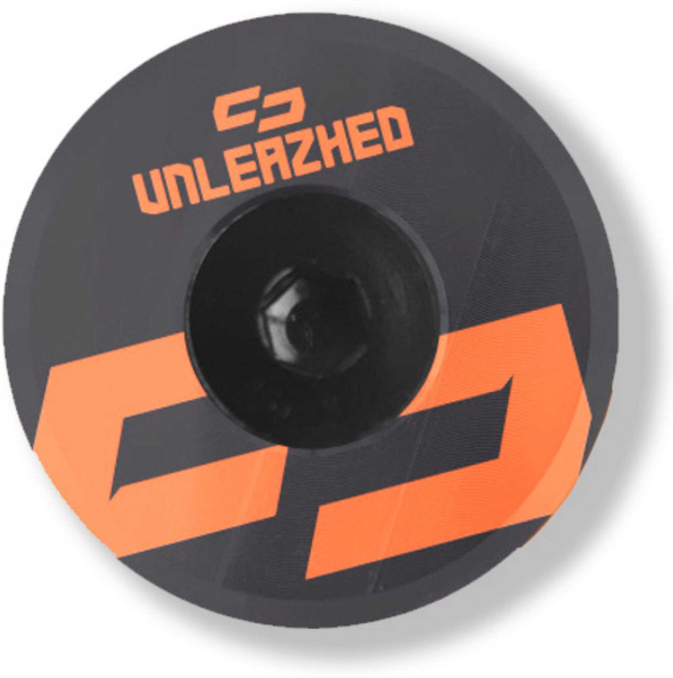 Unleazhed AL01 Top Cap Aluminium Logo Skin 1 pcs, 1 aluminium screw M6 orange