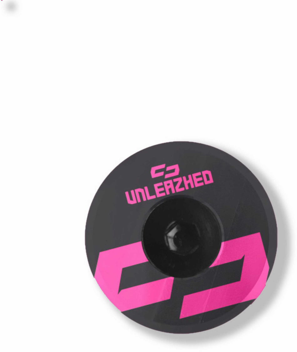 Unleazhed AL01 Top Cap Aluminium Logo Skin 1 pcs, 1 aluminium screw M6 pink