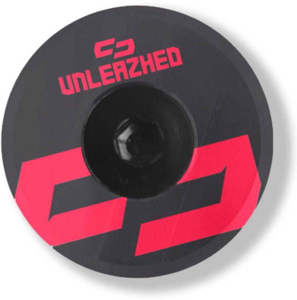 Unleazhed AL01 Top Cap Aluminium Logo Skin 1 pcs, 1 aluminium screw M6 red