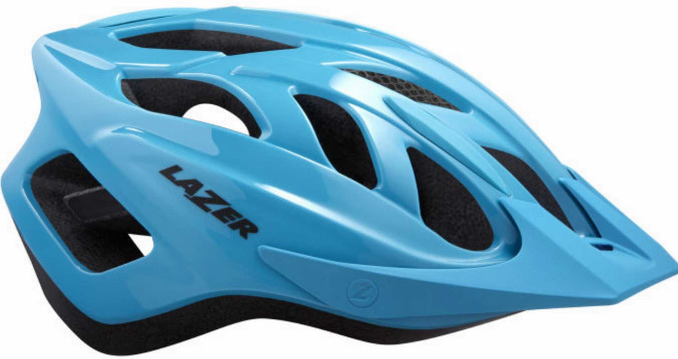 Lazer J1 Jugend-Helm + LED cyan 52-56 cm