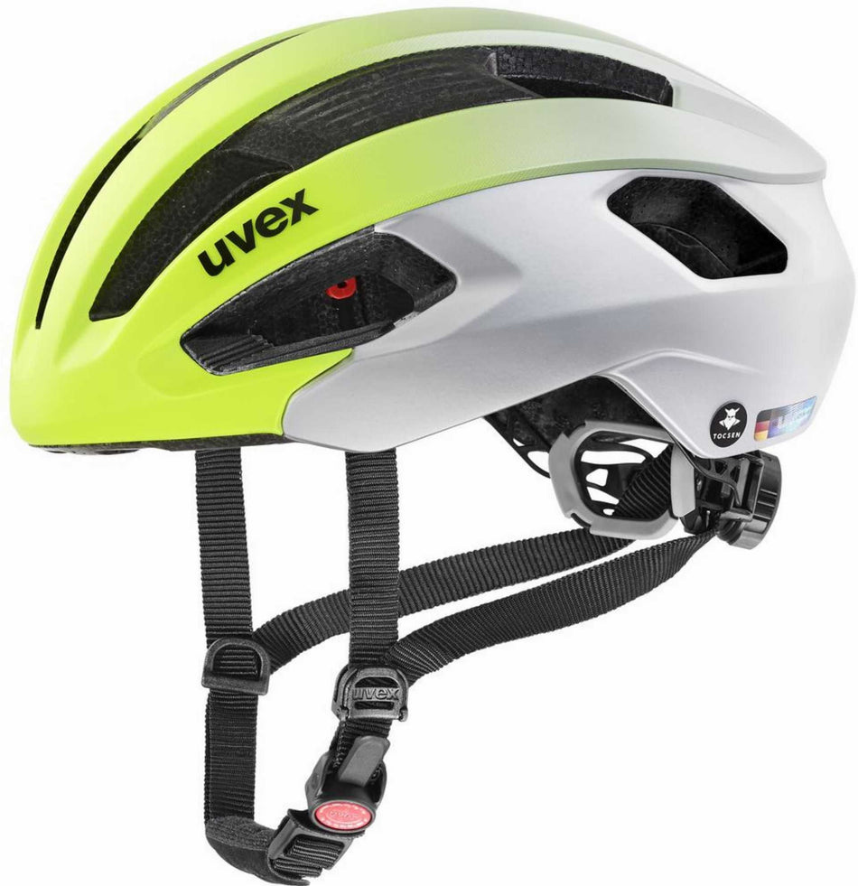 B-Ware - Uvex Rise CC Tocsen Rennrad-Helm neon yellow - silver matt (Gebrauchtware)