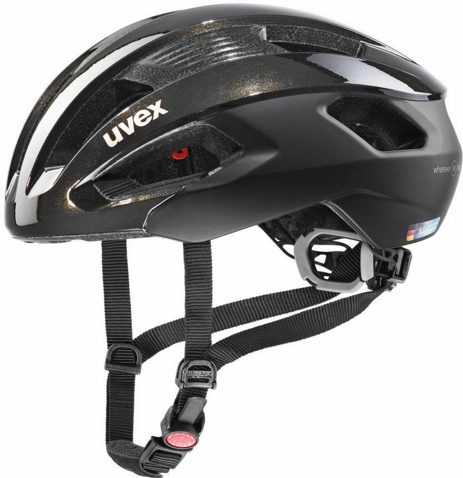 Uvex Rise CC Rennrad-Helm black - goldflakes matt
