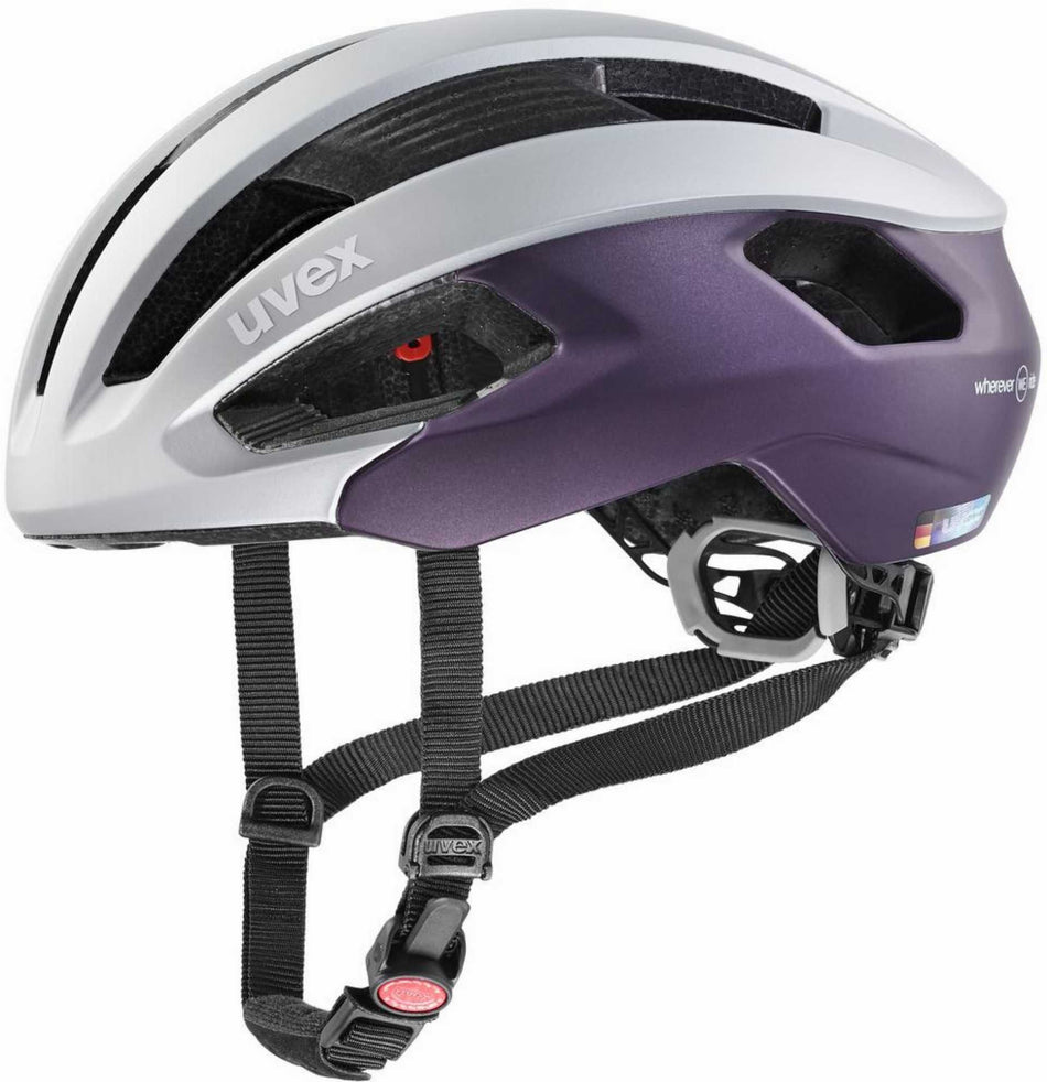 Uvex Rise CC Rennrad-Helm silver - plum matt