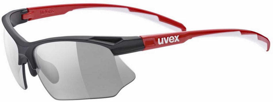 Uvex Sportstyle 802 V Sportbrille black red white/smoke