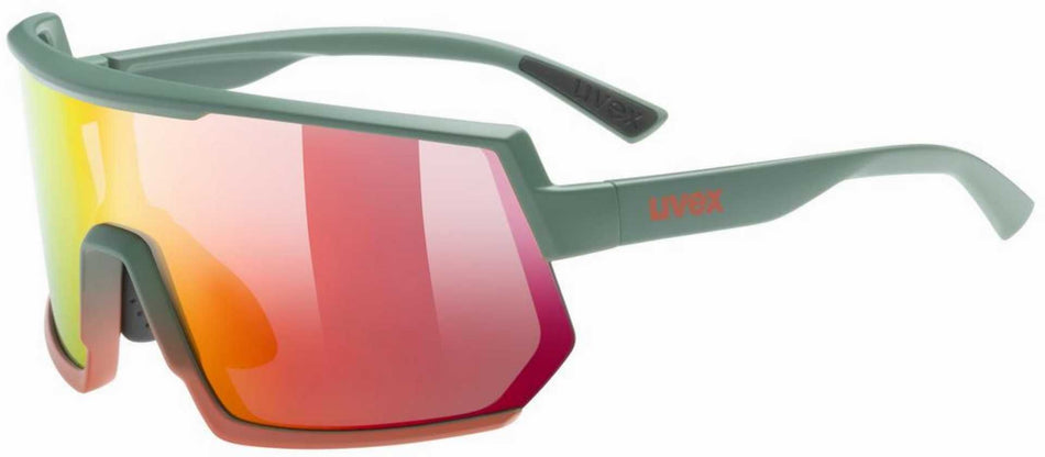 Uvex Sportstyle 235 Sportbrille moss grapefruit matt/mirror red