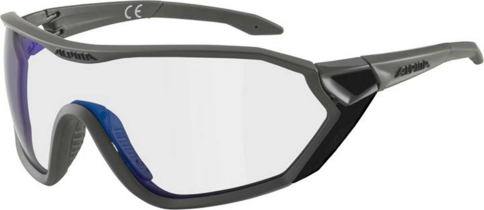 Alpina S-Way V Sportbrille moon-grey matt/varioflexmirror+ blue