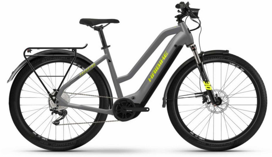 Haibike Trekking 6 630 Wh E-Bike Trapez 27,5" gloss grey neon ylw