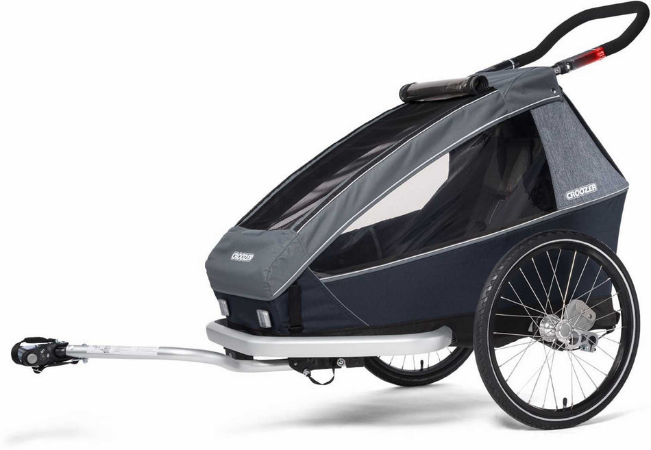 Ausstellungsstück - Croozer Kid Vaaya 1 + Sensor-Licht Fahrradanhänger graphite blue