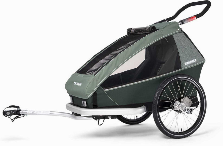 Ausstellungsstück - Croozer Kid Vaaya 1 + Sensor-Licht Fahrradanhänger jungle green