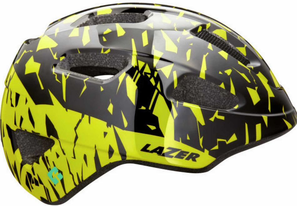 Lazer Nutz KinetiCore Kinder-Helm black flash yellow 50-56 cm
