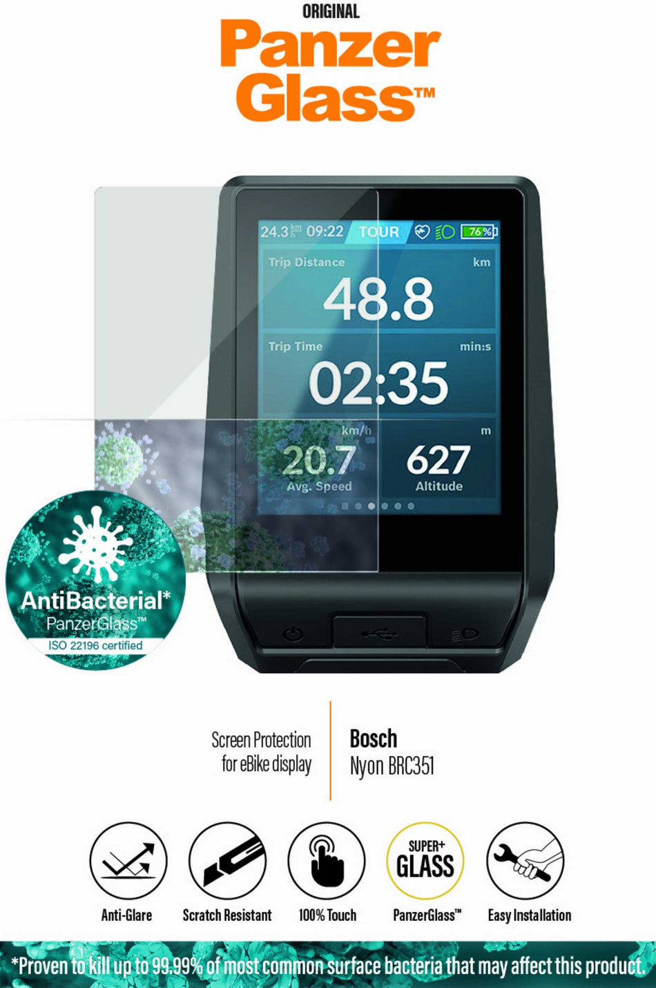 PanzerGlass E-Bike Displayschutz Bosch Nyon Brc 351