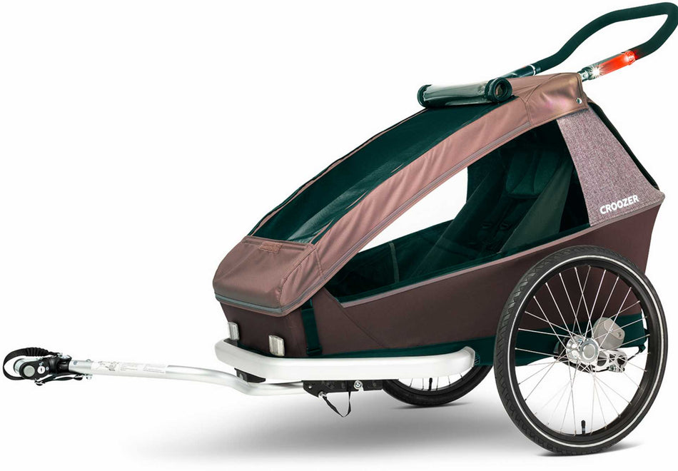 Croozer Kid Vaaya 1 + Sensor-Licht Fahrradanhänger blossom red
