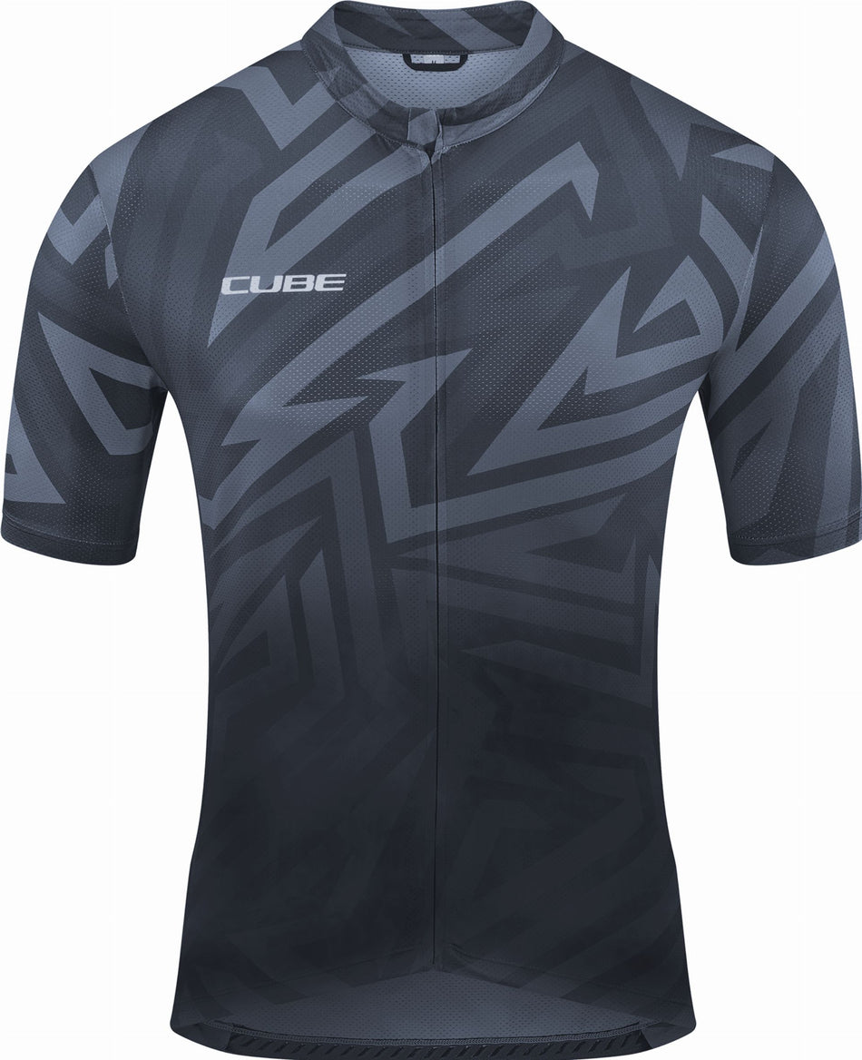 Cube ATX Trikot Full Zip CMPT Kurzarm black´n´grey