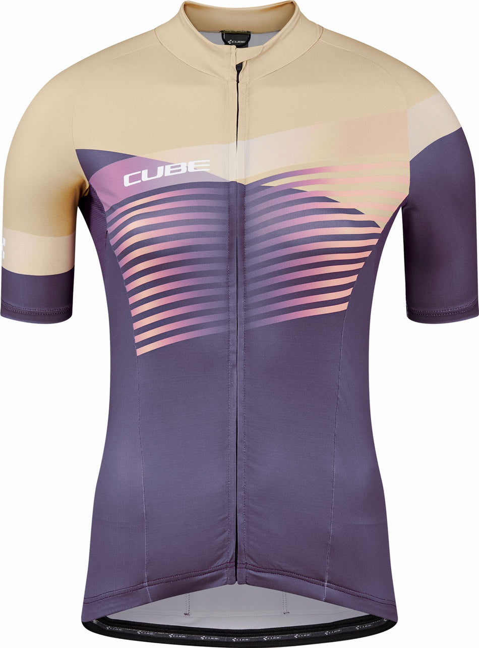 Cube Teamline WS Trikot Kurzarm violet´n´sand