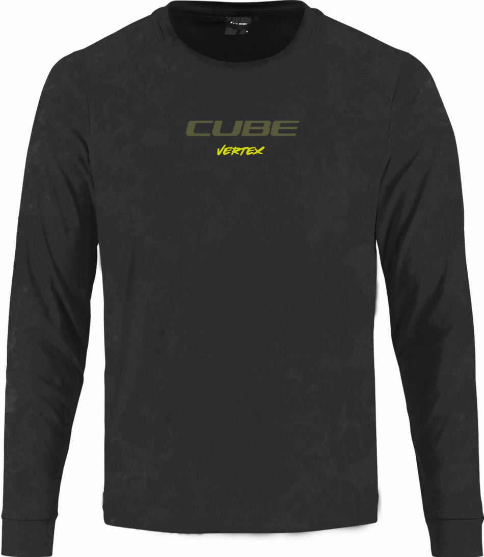 Cube Vertex Rundhalstrikot Flow Langarm black