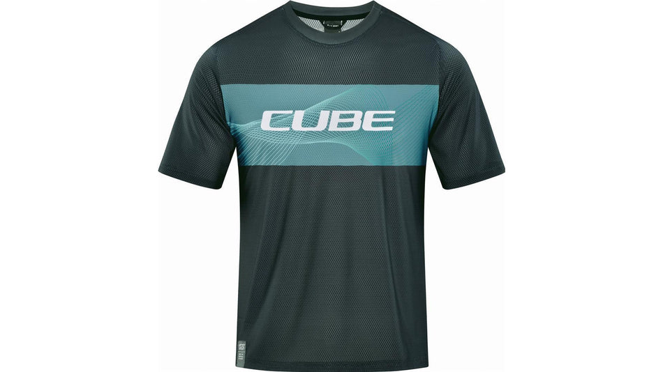 Cube Vertex Rundhalstrikot Kurzarm grey´n´mint