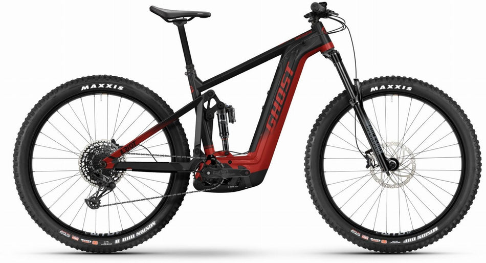Ghost E-Riot AM Essential 625 Wh E-Bike Fully black/pearl deep red - glossy
