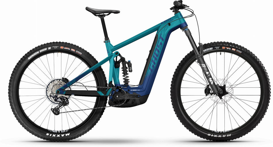 Ghost E-Riot EN Pro 750 Wh E-Bike Fully met. azur blue/dark blue - glossy