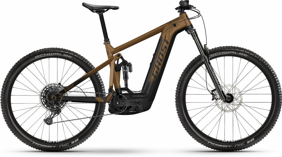 Ghost E-Riot Trail Advanced 750 Wh E-Bike Fully black/gold - glossy
