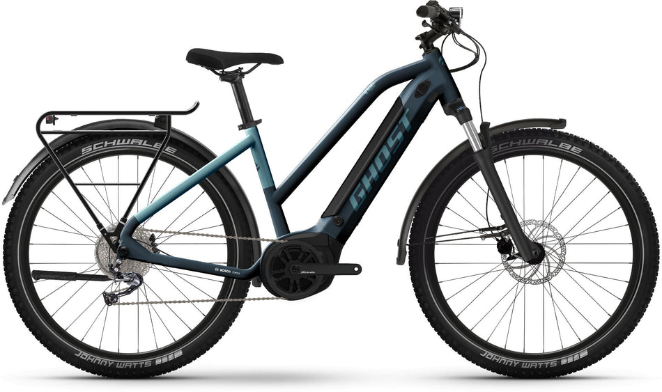 Ghost E-Teru B Essential EQ 500 Wh E-Bike Hardtail Trapez 27,5" dark grey/met. light blue - glossy