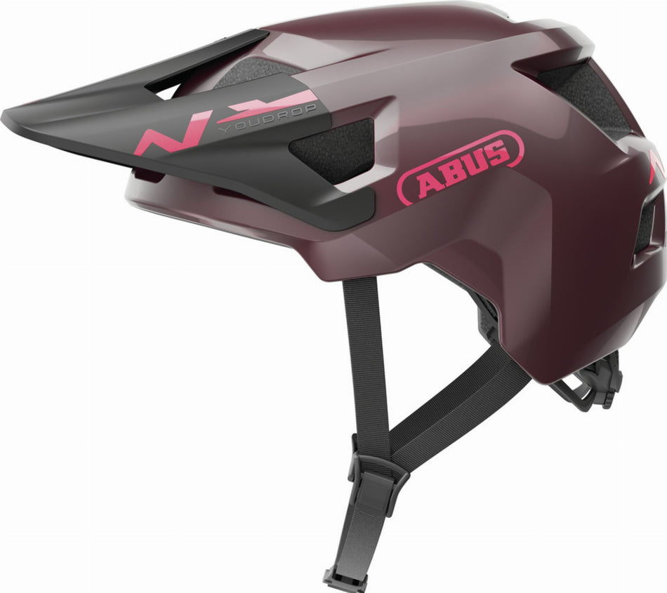 Abus YouDrop Kinder-Helm wildberry red S (48-55 cm)