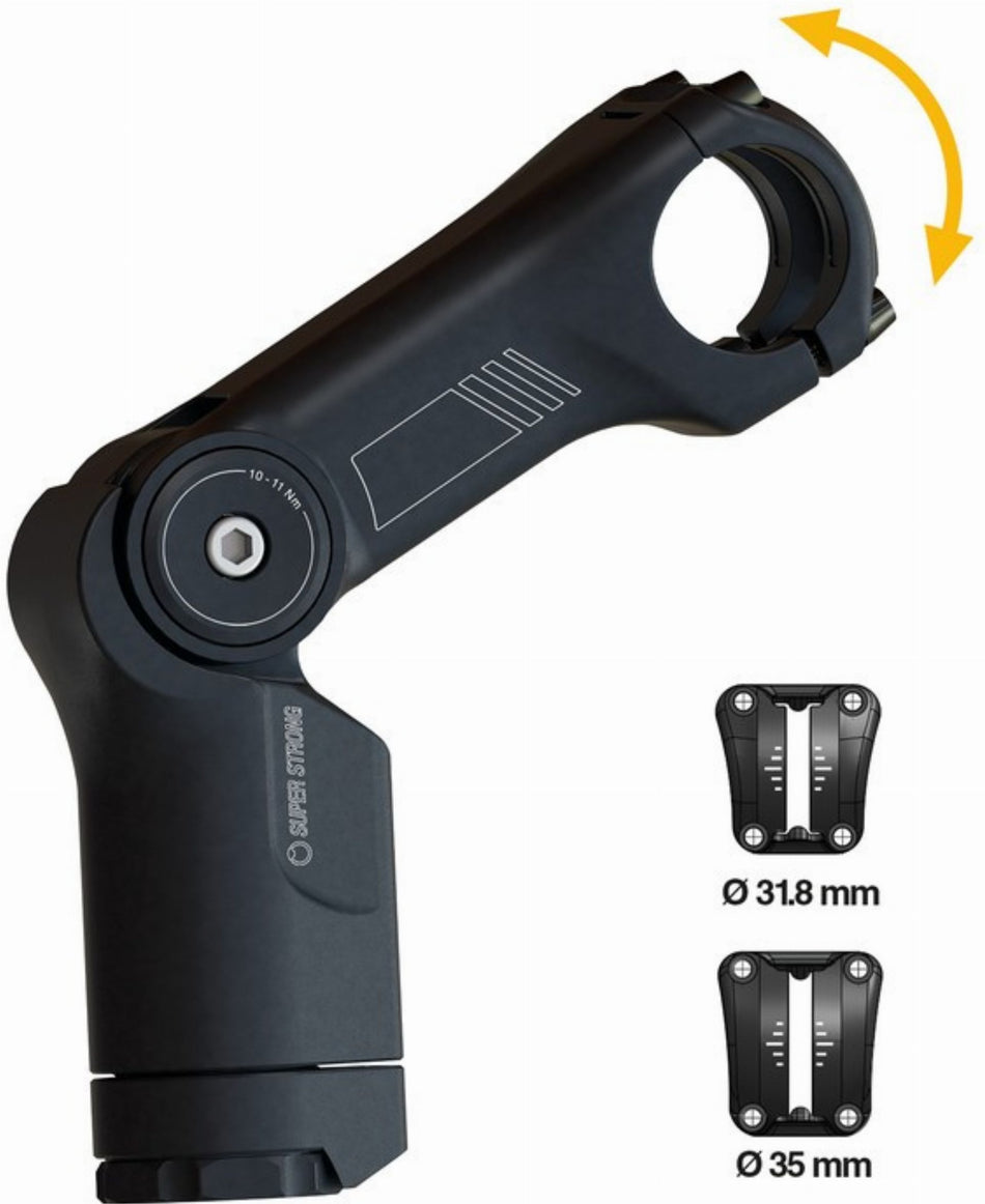 by.schulz Alpha Pro SDS verst. Super Strong Vorbau -10° bis +50° 1 1/8", Lenkerklemmung 31,8 mm schwarz