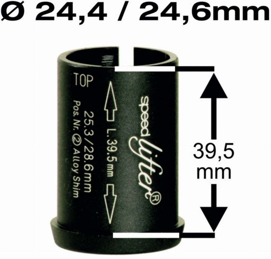 by.schulz Reduzierhülse Speedlifter 1 1/8" Ahead Ø24,4/24,6 mm, Höhe 39,5 mm schwarz