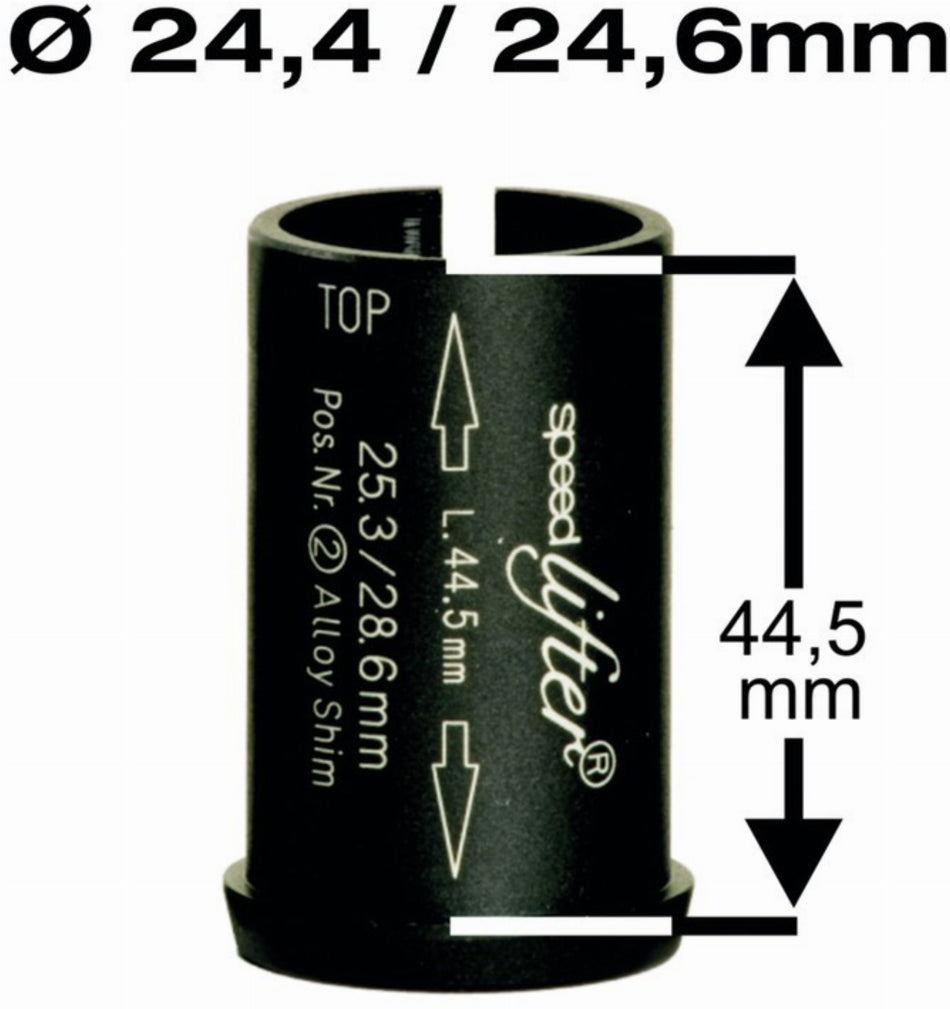 by.schulz Reduzierhülse Speedlifter 1 1/8" Ahead Ø24,4/24,6 mm, Höhe 44,5 mm schwarz