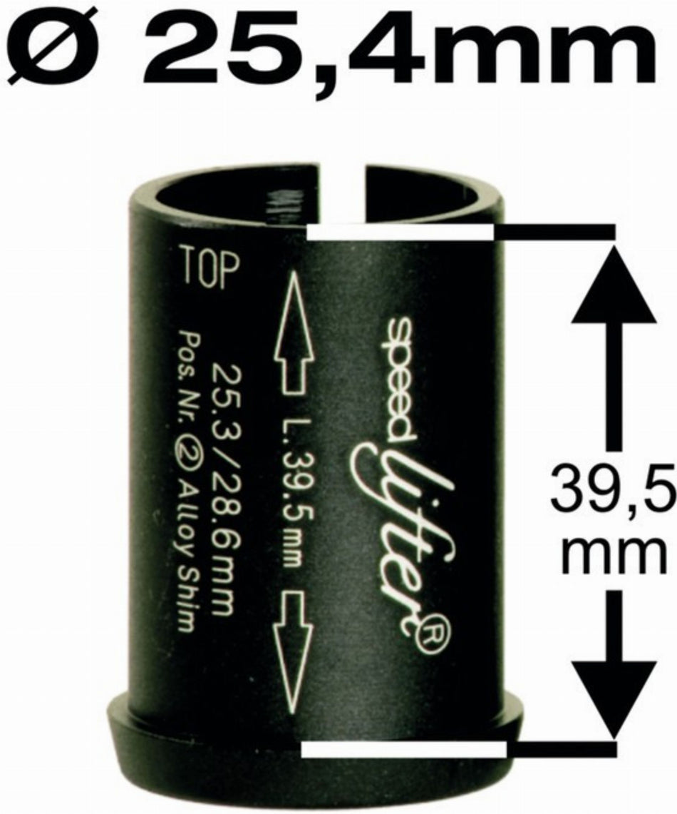by.schulz Reduzierhülse Speedlifter 1 1/8" Ahead Ø25,4 mm, Höhe 39,5 mm schwarz