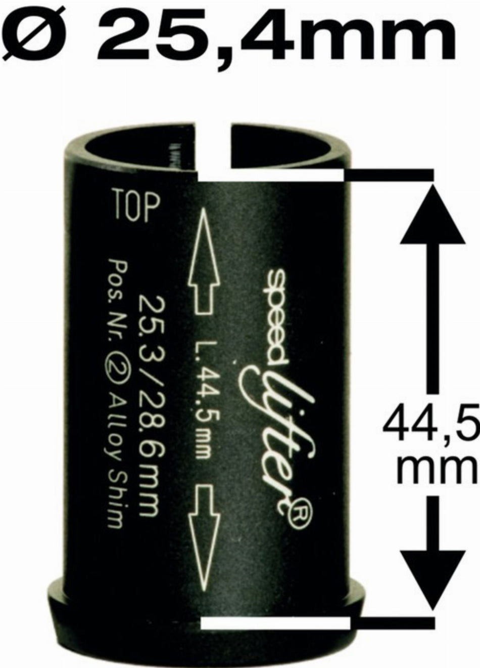 by.schulz Reduzierhülse Speedlifter 1 1/8" Ahead Ø25,4 mm, Höhe 44,5 mm schwarz