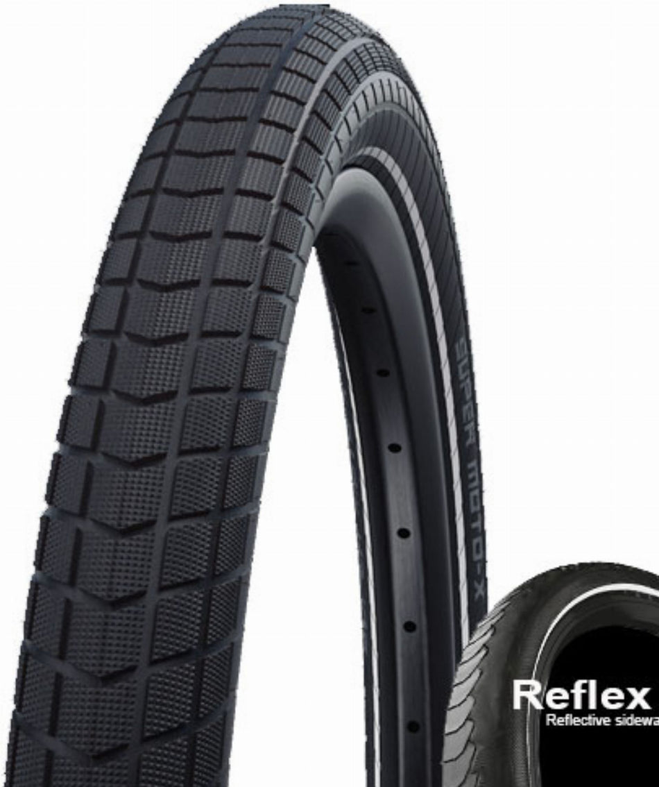 Schwalbe Super Moto-X DD, RaceGuard, Performance Line, Tube, SnakeSkin Drahtreifen 20" Addix black-reflex 70-406