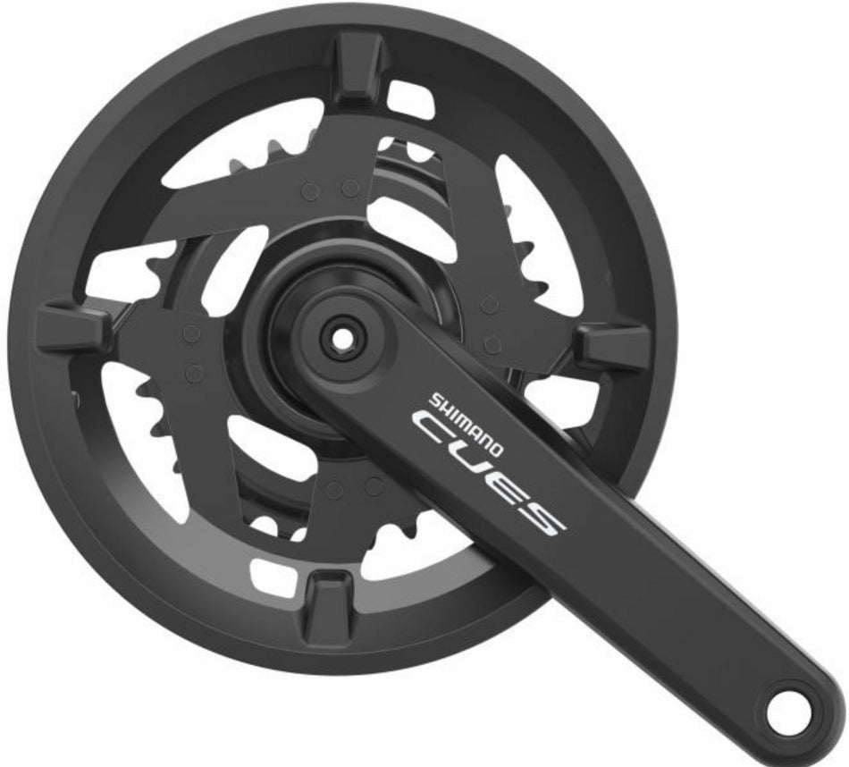 Shimano FC-U4010 Cues Kurbelgarnitur 2x9/10-fach mit Kettenschutzring, 46-30 Zähne schwarz