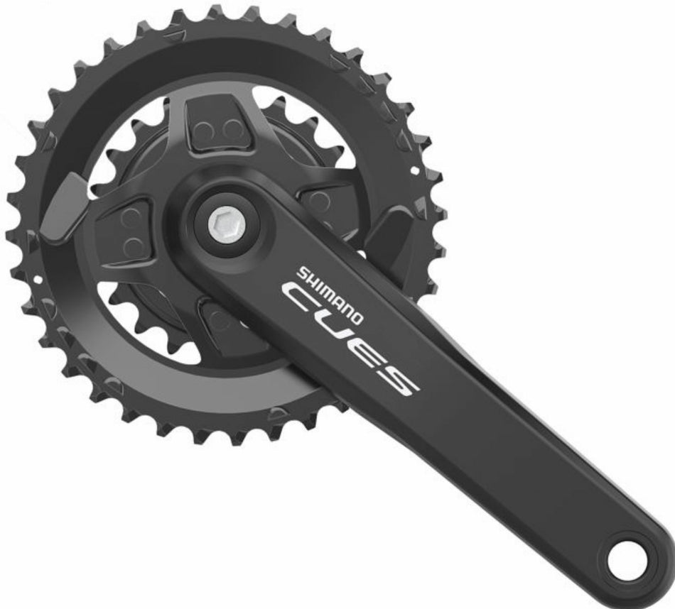 Shimano FC-U4000 Cues Kurbelgarnitur 2x9/10/11-fach ohne Kettenschutzring 3 mm Outboard, 36-22 Zähne schwarz