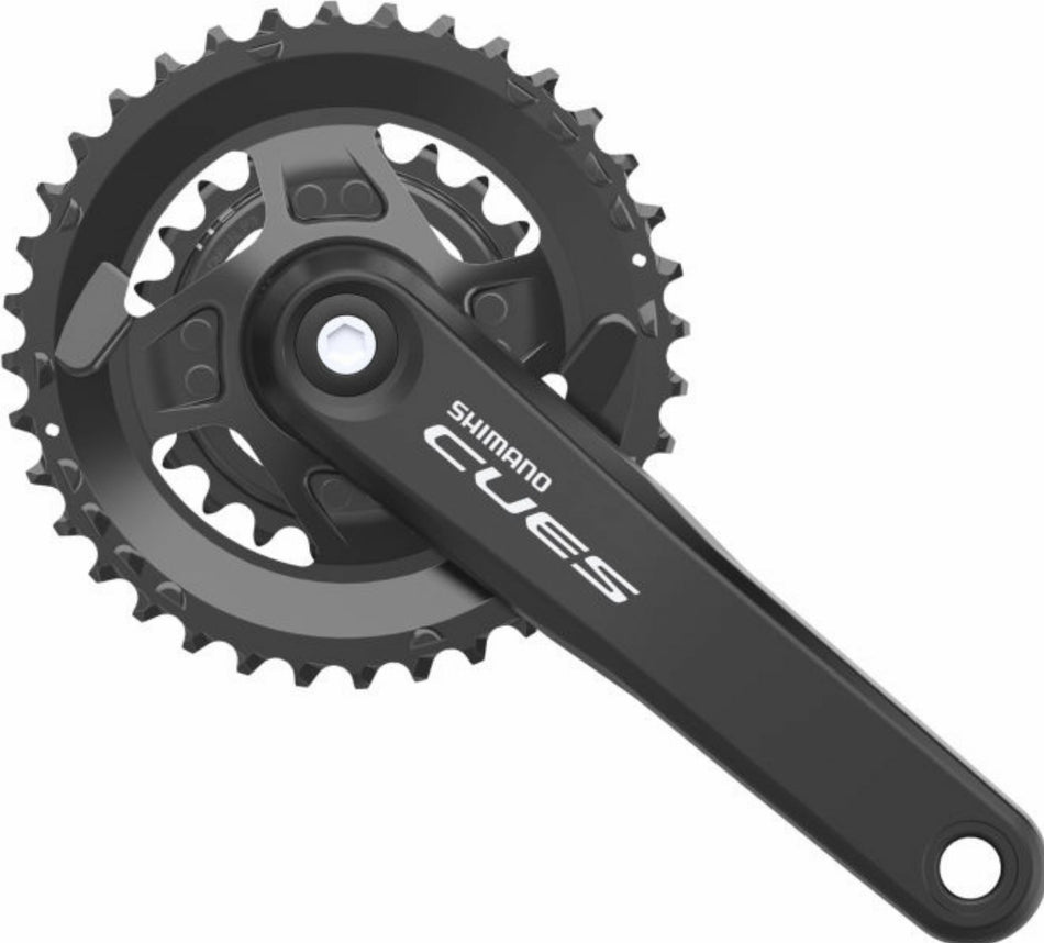 Shimano FC-U4010 Cues Kurbelgarnitur 2x9/10/11-fach ohne Kettenschutzring 3 mm Outboard, 36-22 Zähne schwarz