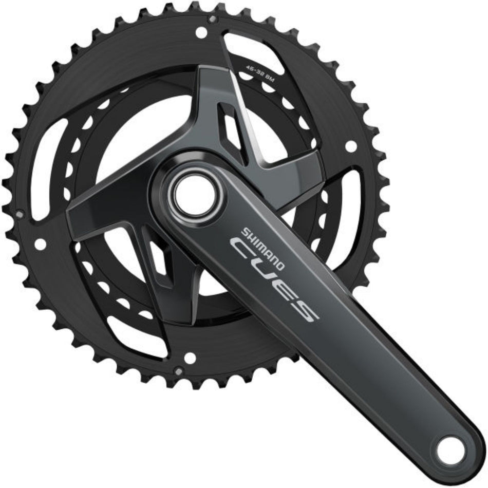 Shimano FC-U8000 Cues Kurbelgarnitur 2x11-fach ohne Kettenschutzring, 46-32 Zähne schwarz