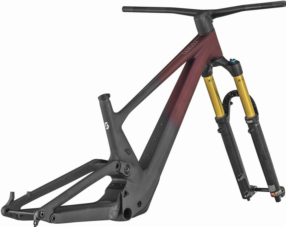 Scott Genius Ultimate HMX Rahmenset MTB-Fully raw carbon/candy red flakes/chrome