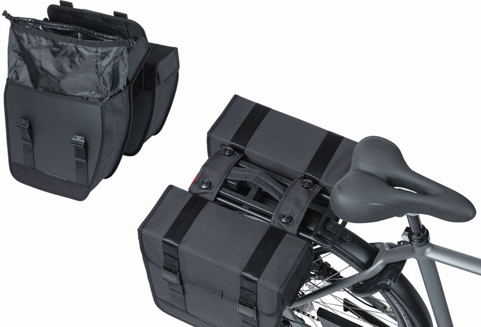 Basil Tour Waterproof MIK 2.0 Doppeltasche schwarz 28 L