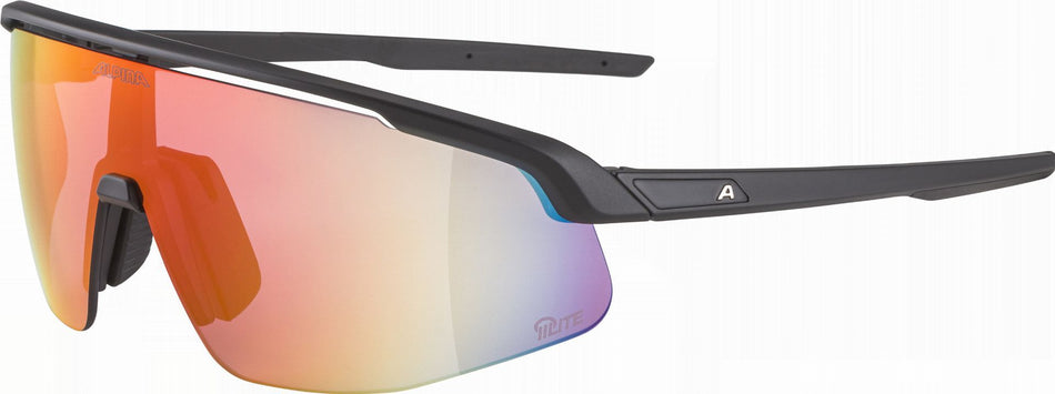 Alpina Turbo Pro Q-Lite Sportbrille black matt/mirror red one size