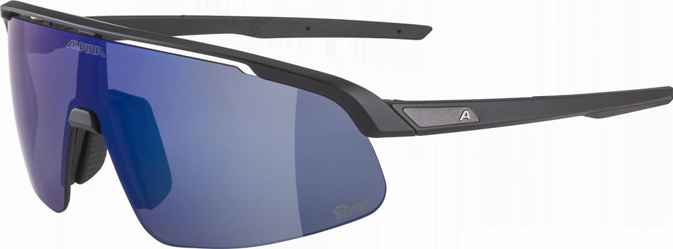Alpina Turbo Pro S Q-Lite Sportbrille black matt/mirror blue one size