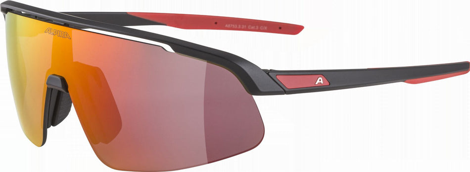 Alpina Turbo Pro Youth Jugendbrille black matt/mirror red one size