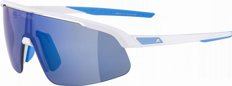 Alpina Turbo Pro Youth Jugendbrille white matt/mirror blue one size