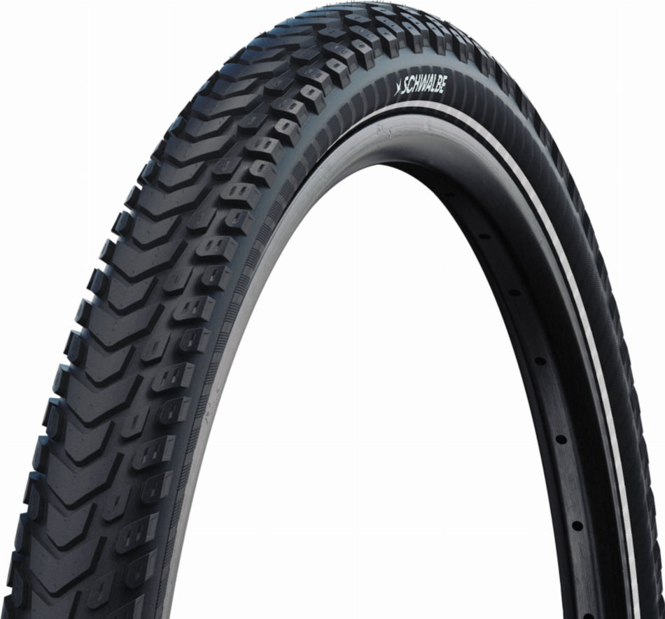 Schwalbe Marathon Mondial Pro V-Guard, Evolution Line, Tube E-Bikes Faltreifen 28", Addix, Double Defense black-reflex